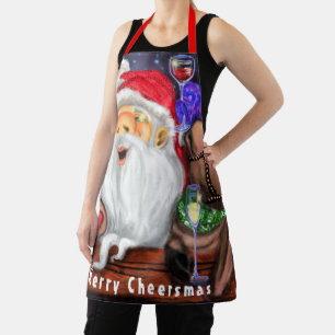 Funny Santa and Reindeers Christmas Party - Cheers Apron