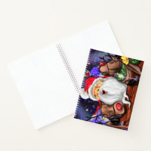 Funny Santa and Reindeers Christmas Party - Cheers Notebook