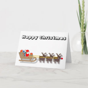Funny Santa and Sleigh Christmas  Card