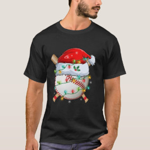 Funny Santa Baseball Ball Bats Christmas Lights Xm T-Shirt