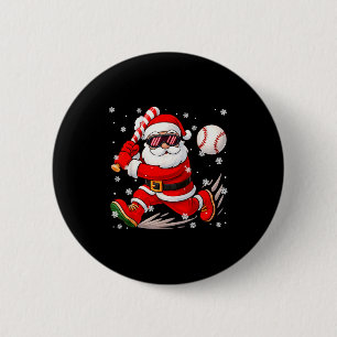 Funny Santa Baseball Christmas Pajamas Xmas Men Bo 6 Cm Round Badge