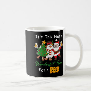 Funny Santa Beer Christmas Drinking Most Wonderful Coffee Mug