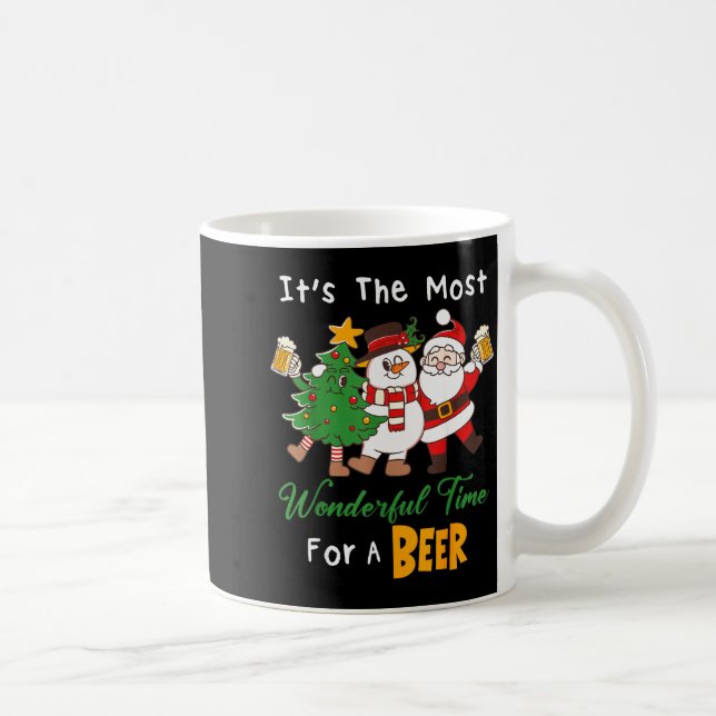 Funny Santa Beer Christmas Drinking Most Wonderful Coffee Mug (Right)