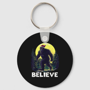 Funny Santa Bigfoot Christmas Sasquatch Believe Xm Key Ring