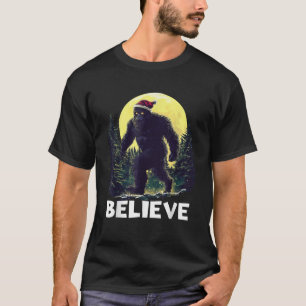 Funny Santa Bigfoot Christmas Sasquatch Believe Xm T-Shirt