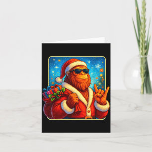 Funny Santa Bigfoot Christmas Sasquatch Xmas Boys Card