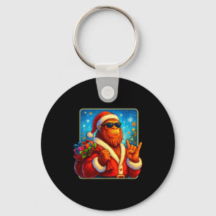 Funny Santa Bigfoot Christmas Sasquatch Xmas Boys  Key Ring
