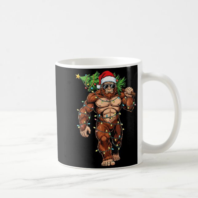 Funny Santa Bigfoot Christmas Tree Christmas Crypt Coffee Mug (Right)