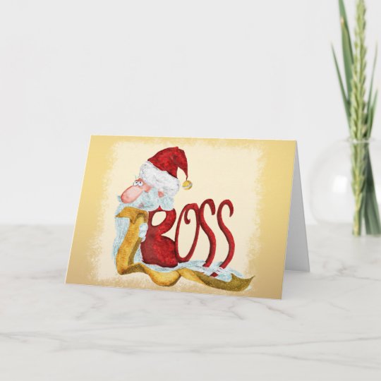 Funny Santa boss Christmas Holiday Card Zazzle.co.uk