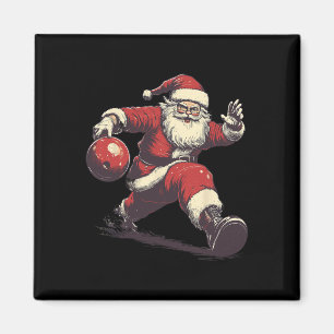 Funny Santa Bowler Bowling Player Christmas Xmas P Magnet