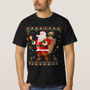 Funny Santa Boxer Dog Present Merry Christmas T-Shirt