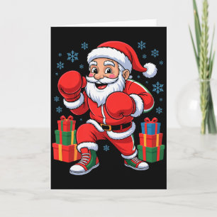 Funny Santa Boxing Lover Boxer Holiday Christmas X Card