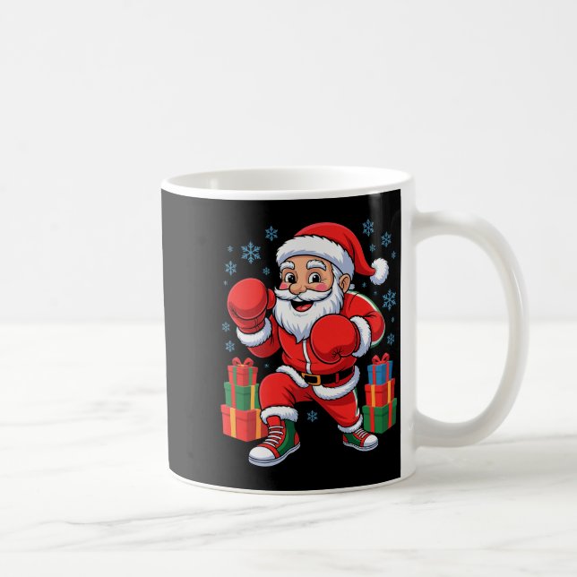 Funny Santa Boxing Lover Boxer Holiday Christmas X Coffee Mug (Right)