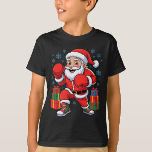 Funny Santa Boxing Lover Boxer Holiday Christmas X T-Shirt