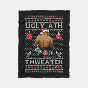 Funny Santa Boxing Ugly Ath Sweater Merry Christma Fleece Blanket