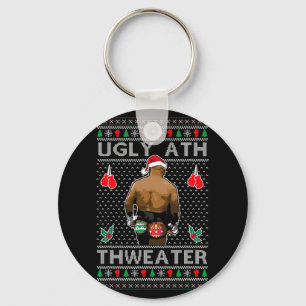 Funny Santa Boxing Ugly Ath Sweater Merry Christma Key Ring