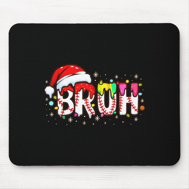 Funny Santa Bruh Baseball Christmas Xmas Meme Paja Mouse Mat (Front)