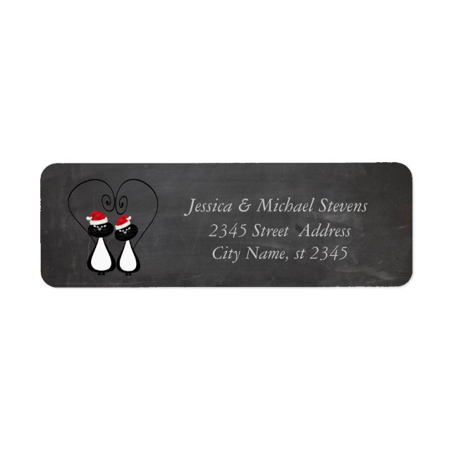 Funny Santa cat couple Christmas  chalkboard (Front)