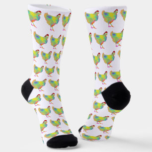 Funny Santa Chicken Christmas Socks
