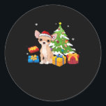 Funny Santa Chihuahua Dog Christmas Tree Gifts Xma Classic Round Sticker<br><div class="desc">Funny Santa Chihuahua Dog Christmas Tree Gifts Xmas Matching Essential T-Shirt</div>