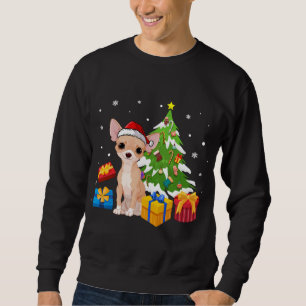 Funny Santa Chihuahua Dog Christmas Tree Gifts Xma Sweatshirt
