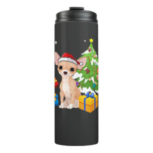Funny Santa Chihuahua Dog Christmas Tree Gifts Xma Thermal Tumbler