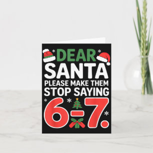 Funny Santa Christmas 67 Meme Six Seven  Card