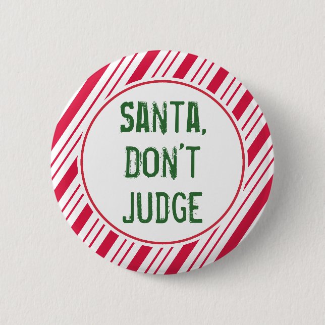 Funny Santa Christmas Button Pin (Front)