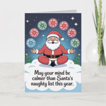 Funny Santa Christmas Card – Meditation Humour | C