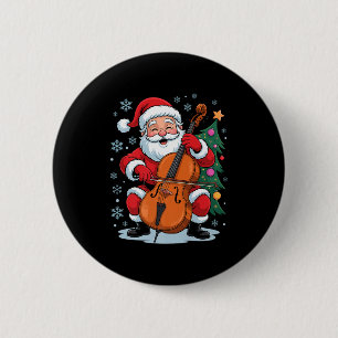 Funny Santa Christmas Design Cello Holiday Xmas Pa 6 Cm Round Badge