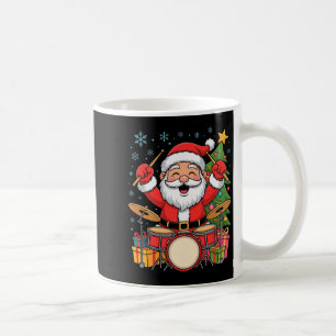 Funny Santa Christmas Design Drums Holiday Xmas Pa Coffee Mug
