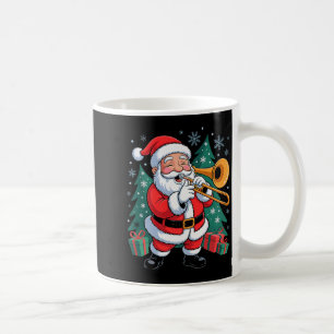 Funny Santa Christmas Design Trombone Holiday Xmas Coffee Mug