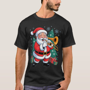 Funny Santa Christmas Design Trombone Holiday Xmas T-Shirt