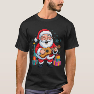 Funny Santa Christmas Design Ukulele Holiday Xmas T-Shirt