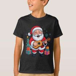 Funny Santa Christmas Design Ukulele Holiday Xmas  T-Shirt