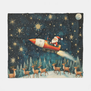 Funny Santa Christmas Eve Fleece Blanket