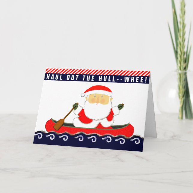 Funny Santa Christmas Holiday Card (Front)
