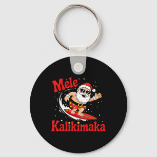 Funny Santa Christmas In July Summer Xmas Beach Va Key Ring