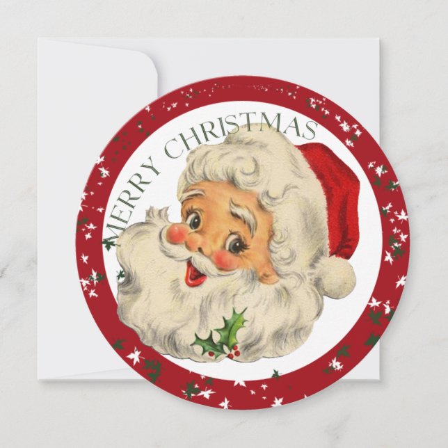 Funny Santa ~ Christmas Invitation Card (Front)