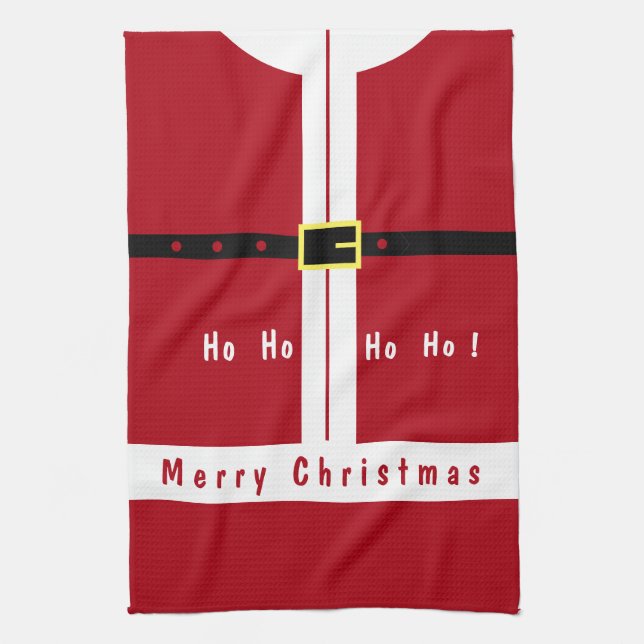 Funny Santa Christmas Kitchen Towel (Vertical)