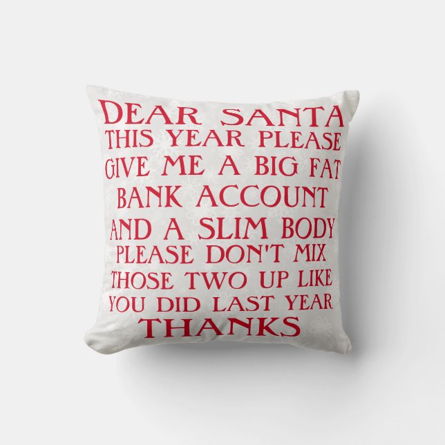 Funny Santa Christmas Pillow (Front)
