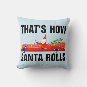 FUNNY SANTA CHRISTMAS PILLOWS, COOL SANTA CUSHION
