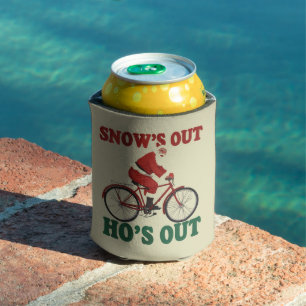 Funny Santa Christmas Santa's Out Ho's Out Can Cooler