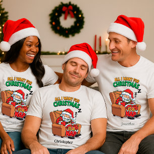 Funny Santa Christmas T-Shirt – Custom Name