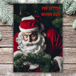 Funny Santa Christmas You Better Watch Out  Holiday Card<br><div class="desc">How about getting into the holiday season with a bit of humour? Our Christmas Creepy Santa and funny quote cards might be just what you are looking for. Also available as digital download.</div>