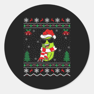 Funny Santa Ckle Xmas Gift Ugly Ckle Christmas  Classic Round Sticker