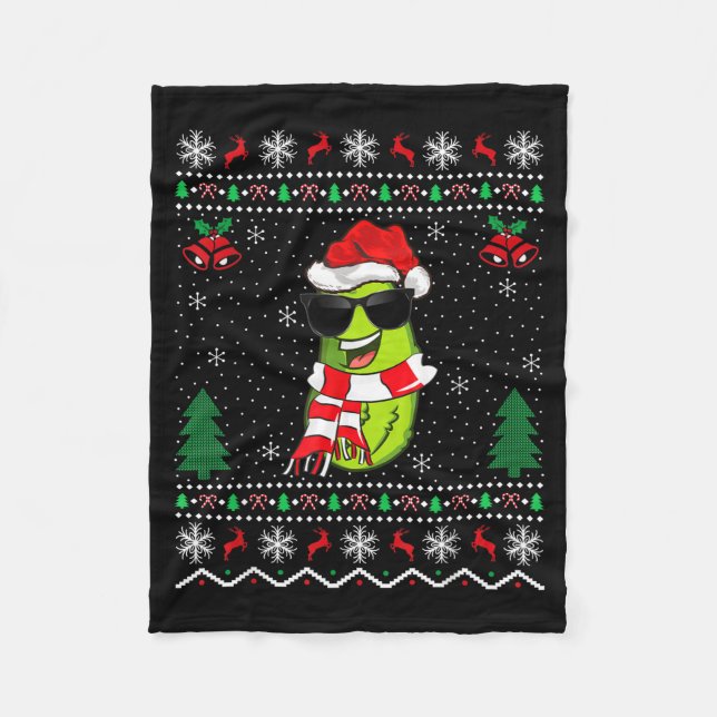 Funny Santa Ckle Xmas Gift Ugly Ckle Christmas  Fleece Blanket (Front)