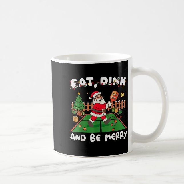 Funny Santa Ckleball Christmas Eat Dink And Be Mer Coffee Mug (Right)
