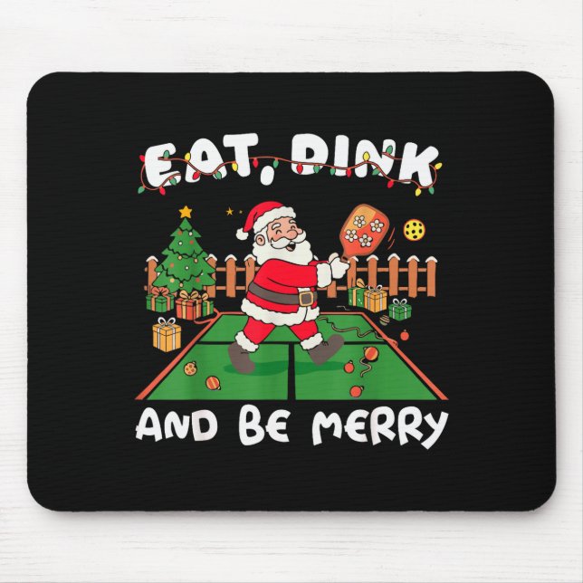 Funny Santa Ckleball Christmas Eat Dink And Be Mer Mouse Mat (Front)