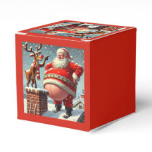 Funny Santa Claus and Reindeer Christmas